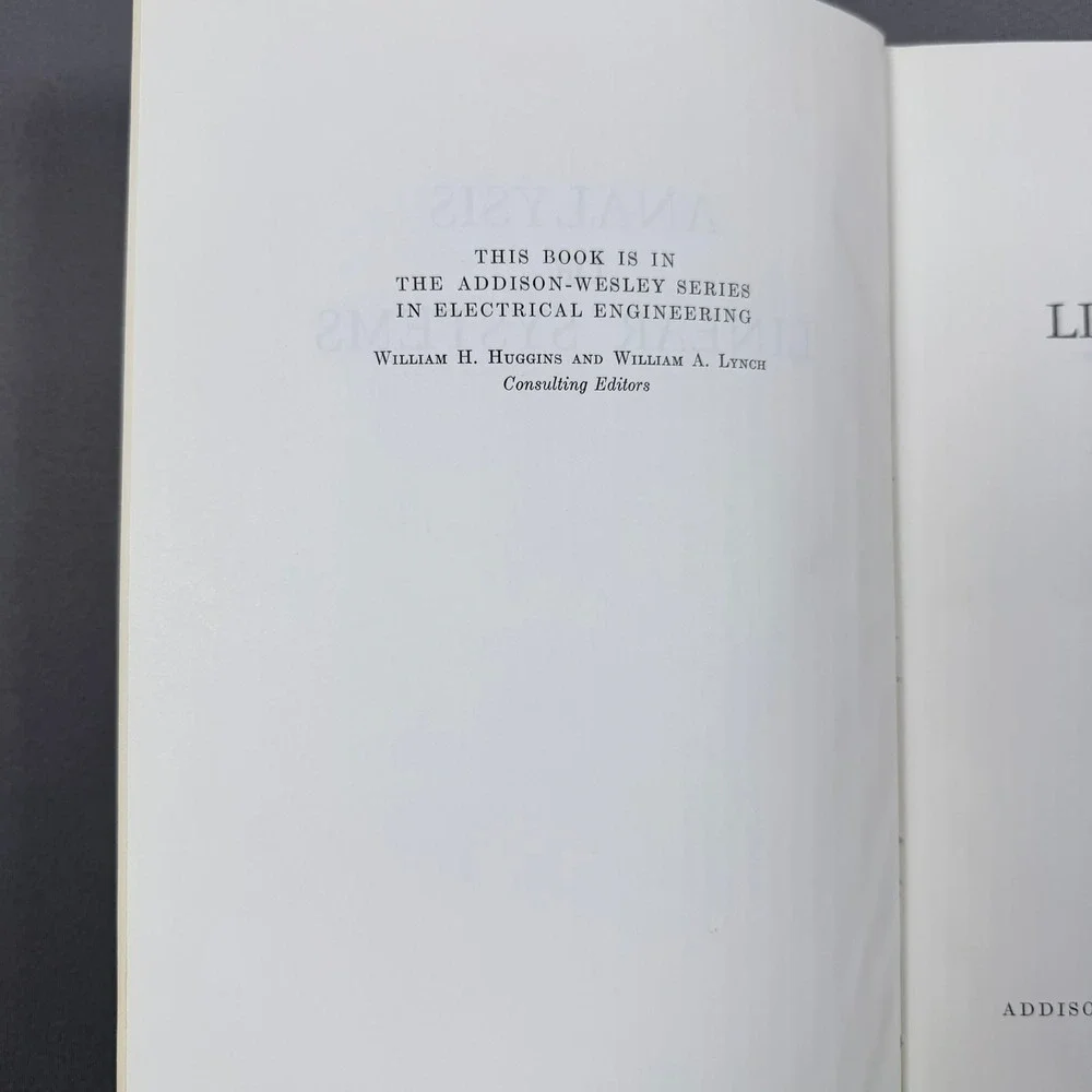 David K. Cheng Analysis of Linear Systems Hardcover 1961 2nd Printing Textbook